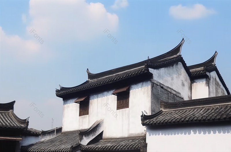 中国经典建筑马头墙外部摄影图,高清,摄影图,摄影图片,图片大全,摄影图免费下载